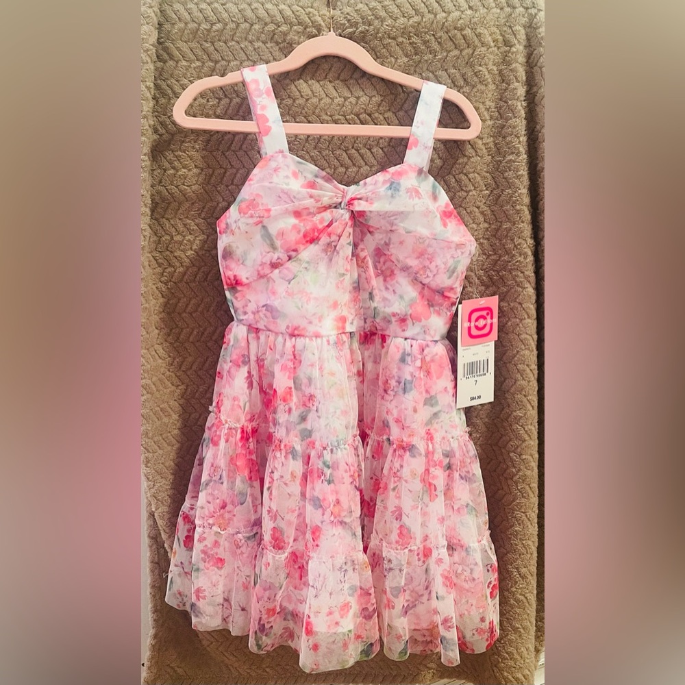 Rare Editions Fuchsia Floral Dress